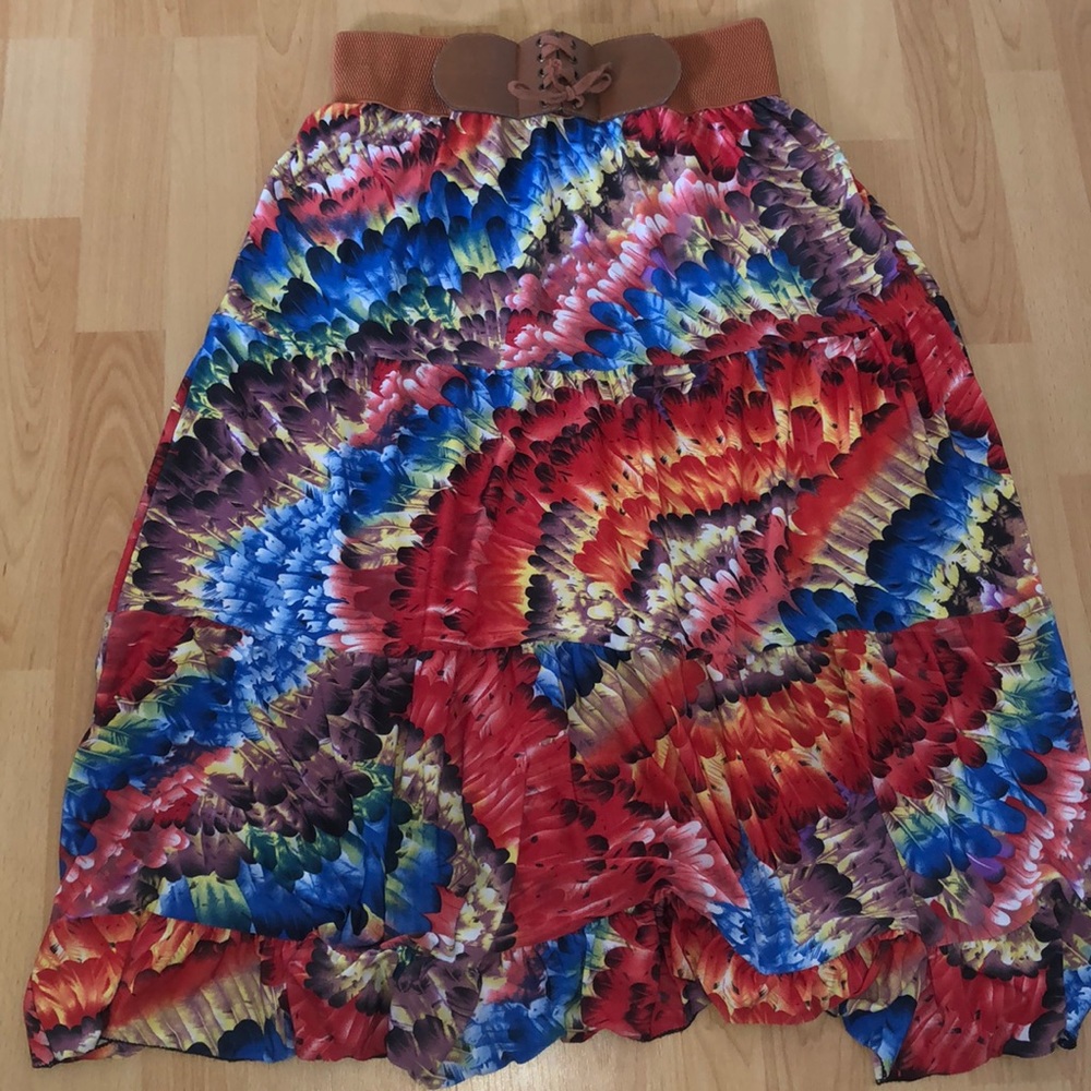 Patterned Skirt w/ faux belt